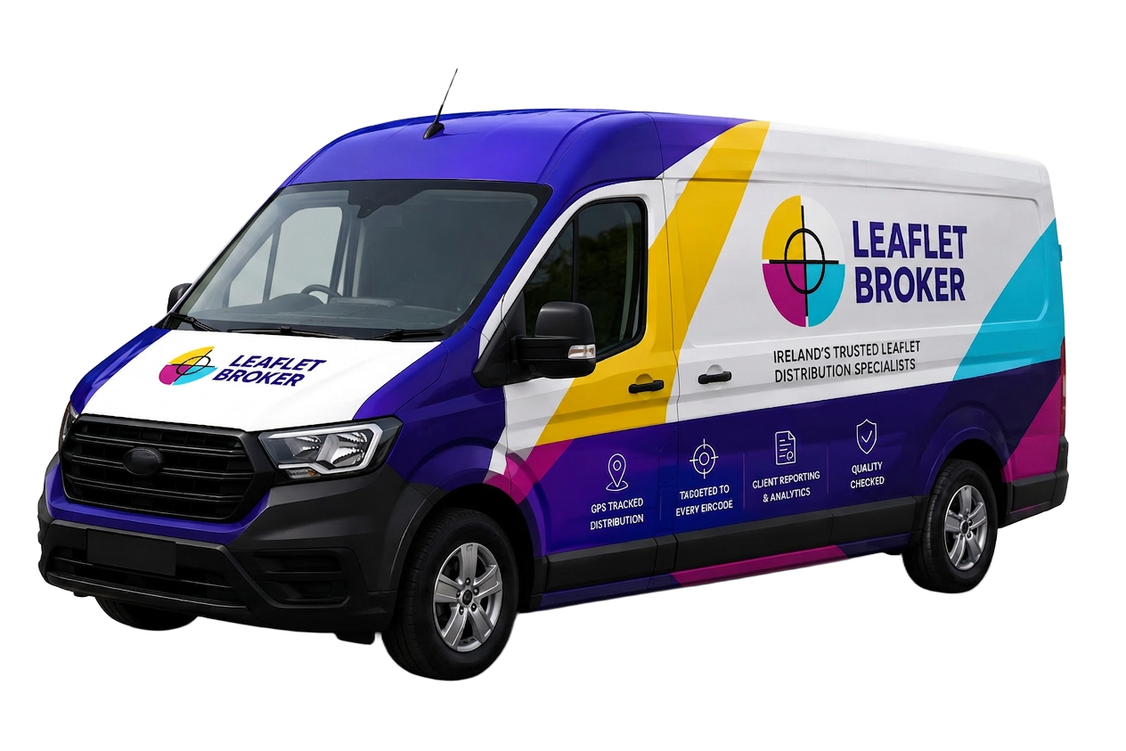 Leaflet Broker branded delivery van